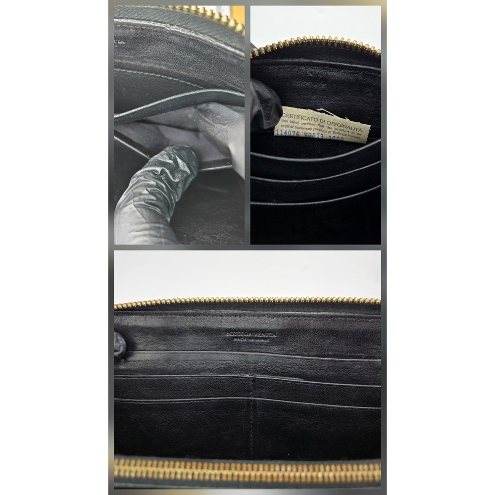 Bottega Veneta Intrecciato Leather Zip Around Wallet Black 114076 V0013 1000 - Picture 5 of 10